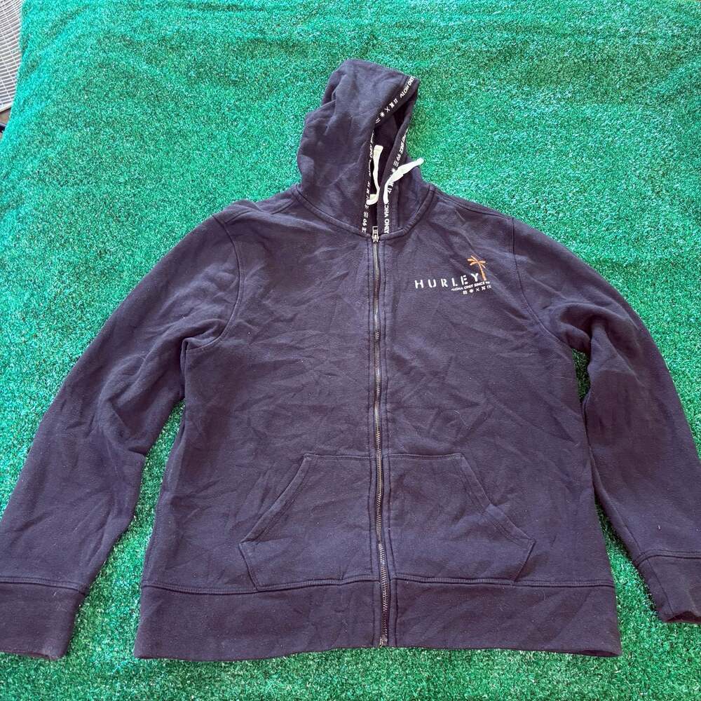 Hurley Men's Black Full-Zip Hoodie with Aloha Only Logo